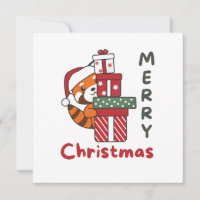 Petit Panda Rouge Cadeau de Noël Hiver Pandas Roug