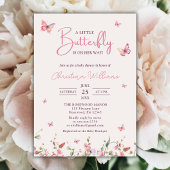 Invitation Petit papillon Aquarelle Baby shower fille