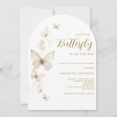 Invitation Petit papillon Baby shower neutre de genre (Devant)