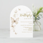 Invitation Petit papillon Baby shower neutre de genre (Debout devant)