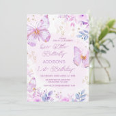 Invitation Petit Papillon blanc blanc 1er anniversaire (Debout devant)