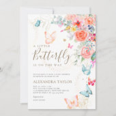 Invitation Petit Papillon Bright Garden Baby Girl Douche (Devant)