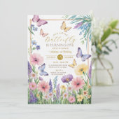 Invitation Petit papillon coloré en tourne un (Debout devant)