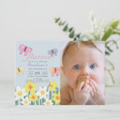Invitation Petit Papillon Daffodil Girl 1er anniversaire Phot (Debout devant)