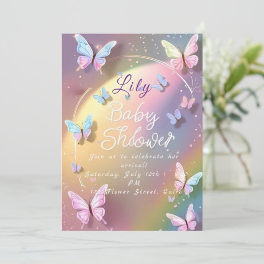 Invitation Petit Papillon Est Arrivé ! 🦋 (Debout devant)