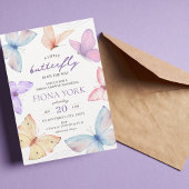 Invitation Petit Papillon esthétique Pastel Baby shower fille