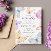 Invitation Petit Papillon esthétique Pastel Baby shower fille