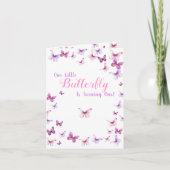 Invitation Petit Papillon Premier anniversaire fille rose (Devant)