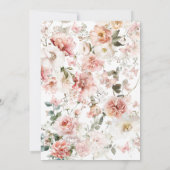 Invitation Petit Papillon rose Floral Baby Girl Douche (Dos)