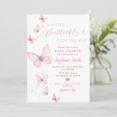 Invitation Petit Papillon sur le chemin Baby shower Valentine (Debout devant)