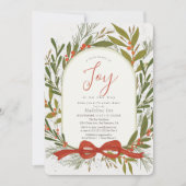 Invitation Petit paquet de joie wreath Baby shower fille (Devant)