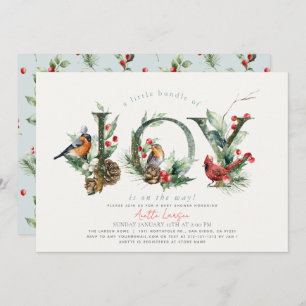 Invitation Petit paquet de Joy Birds Baby shower garçon