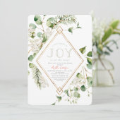 Invitation Petit paquet de Joy Eucalyptus Baby shower (Debout devant)