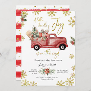 Invitation Petit paquet de Joy Red Truck Baby shower Invitat