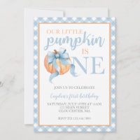 Petit Pastel Bleu Citrouille Ruban 1er Anniversair
