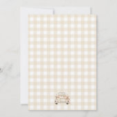 Invitation Petit Patch de Citrouille Camion Gingham Baby Show (Dos)