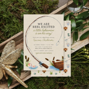 Invitation Petit Pêcheur Aventure Aquarelle Baby Shower