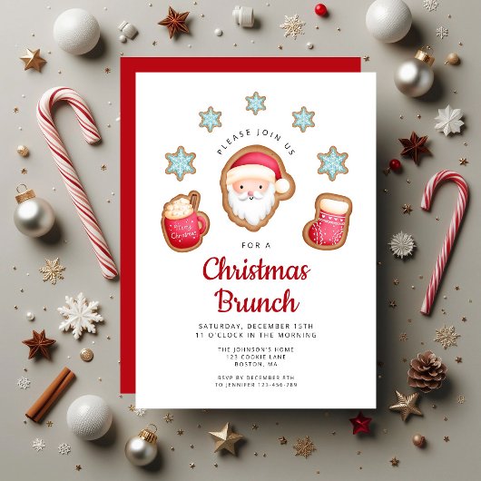 Invitation Petit Père Noël Brunch de Noël