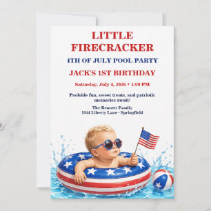 Invitation Petit pétard 1er anniversaire patriotique