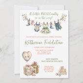 Invitation Petit Peu De Vêtements De Pays Ligne Bébé Fille Do (Devant)