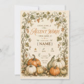 Invitation petit peuple de citrouilles artisanat (Devant)