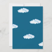 Invitation Petit pilote, avion & nuage, photo premier anniver (Dos)