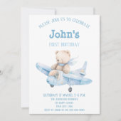 Invitation Petit pilote mignon de Teddy Bear (Devant)