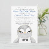 Invitation Petit pingouin avec Masque Drive Par Baby shower (Debout devant)