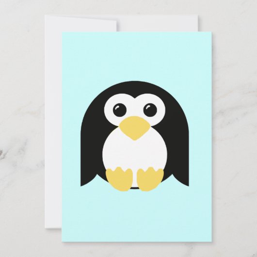 Invitation Petit pingouin rond (Devant)