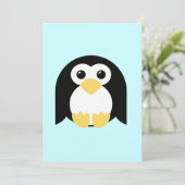Invitation Petit pingouin rond (Debout devant)