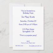 Invitation Petit pingouin rond (Dos)