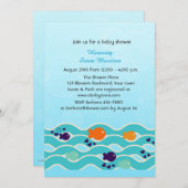 Invitation Petit Poisson, Baby shower (Devant / Derrière)