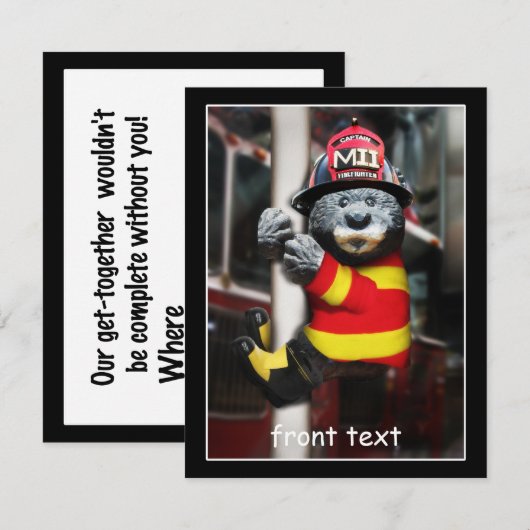 Invitation Petit pompier (Devant / Derrière)