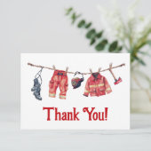 Invitation Petit pompier Linge de remercîment (Debout devant)