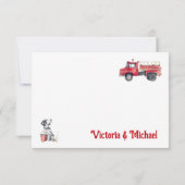 Invitation Petit pompier Linge de remercîment (Dos)