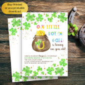Invitation Petit Pot d'or Lucky Shamrock 1er anniversaire