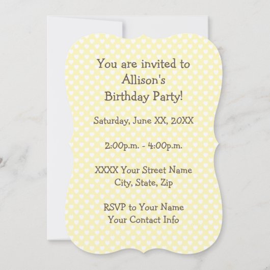 Invitation Petit pouce (Dos)