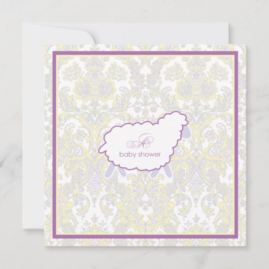 Invitation Petit pourpre de l'invitation | de baby shower (Devant)