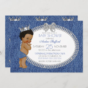 Invitation Petit Prince Baby Boy Denim & Diamonds