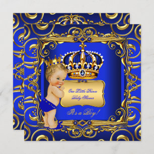 Invitation Petit Prince Baby shower Blonde Blonde Bébé Garçon