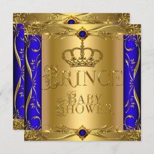 Invitation Petit Prince Baby shower Boy Regal Blue Crown 9
