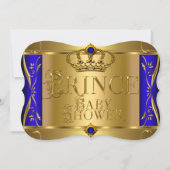 Invitation Petit Prince Baby shower Boy Regal Blue Crown 9 (Devant)