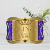 Invitation Petit Prince Baby shower Boy Regal Blue Crown 9 (Debout devant)