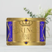 Invitation Petit Prince Baby shower Boy Regal Blue Crown 9 (Debout devant)