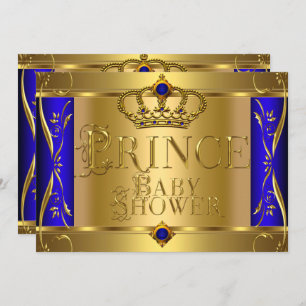 Invitation Petit Prince Baby shower Boy Regal Blue Crown 9