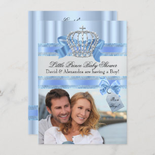 Invitation Petit Prince Baby shower de couple Photo Bleu