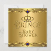 Invitation Petit Prince Baby shower Garçon Regal Blue Crown 6 (Devant)