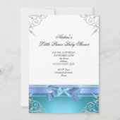 Invitation Petit Prince Baby shower Garçon Turquoise Couronne (Dos)