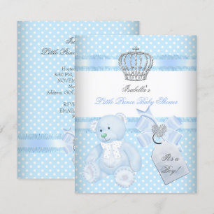 Invitation Petit Prince Baby Shower Mignon Garçon Tache Ours