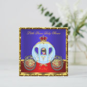 Invitation Petit Prince Baby shower Red Blue Gold Boy (Debout devant)